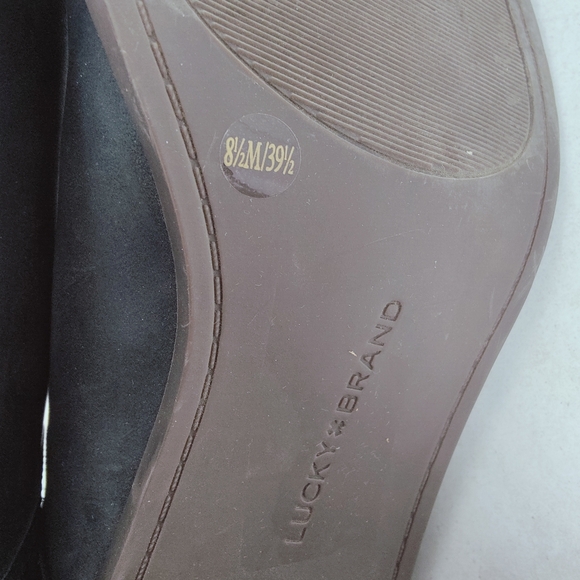 Lucky Brand Theria Black Leather Open Toe Booties Ankle Boots, 8.5 - Picture 13 of 14